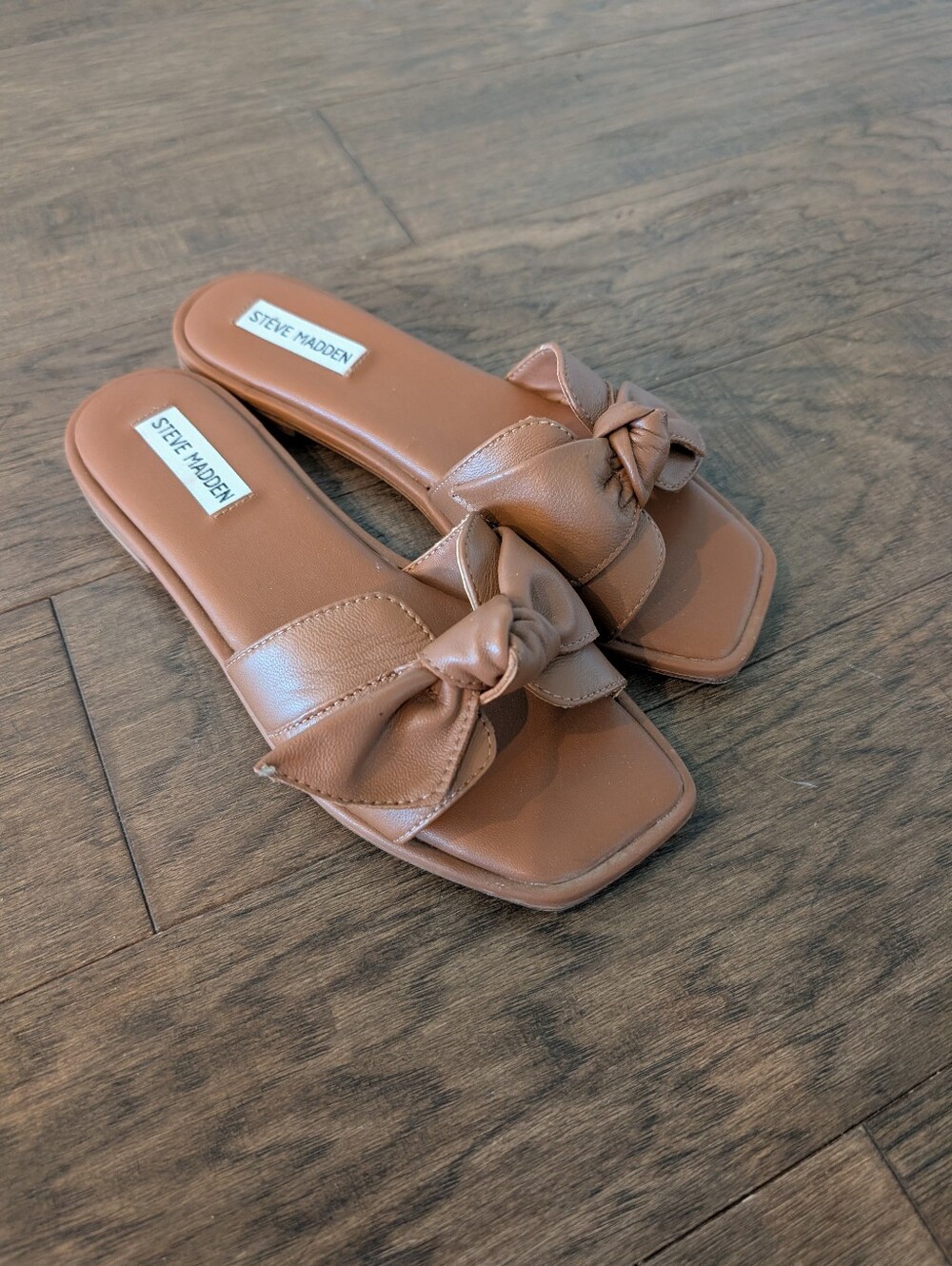 Steve Madden Catumm Brown Bow Slide Sandals Size 8 - Picture 6 of 6